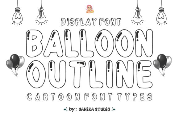 Balloon Outline Font for Creative Projects