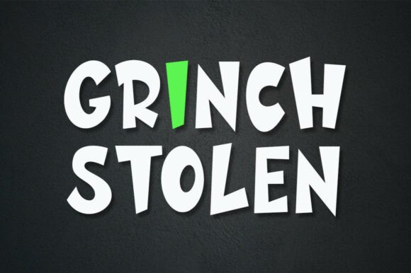 Grinch Stolen Typeface for Holiday Packaging and Branding