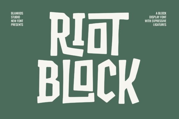 Riot Block: A Bold Display Font for Small Business Branding