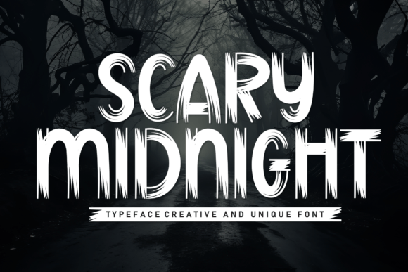 Scary Midnight Font: A Playful Handwritten Display for Wedding Crafts